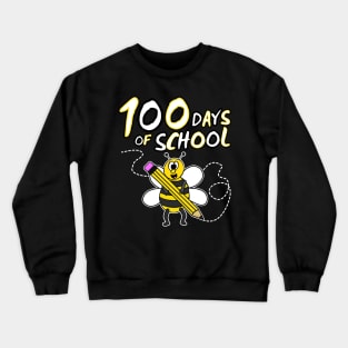 100 Days Of School Bee Wildlife Kindergarten 2022 Crewneck Sweatshirt